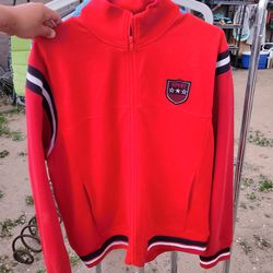 Jack Track & Field Men's XL Full Zip Long Sleeve Jacket Red