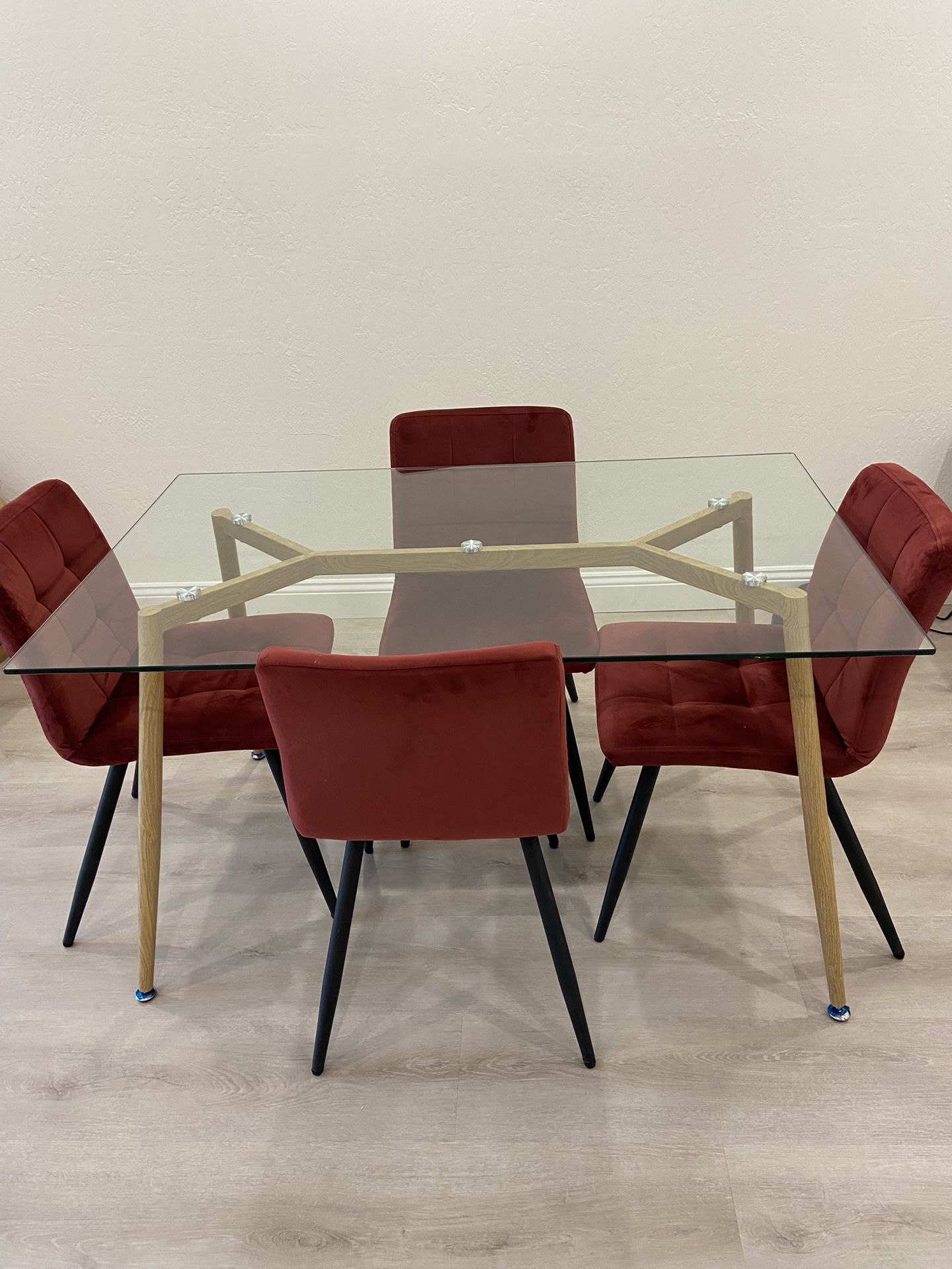 Glass Dining Table 4 Chairs