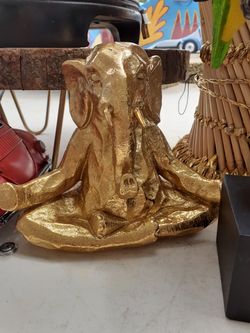 Cool gold yoga elephant statue