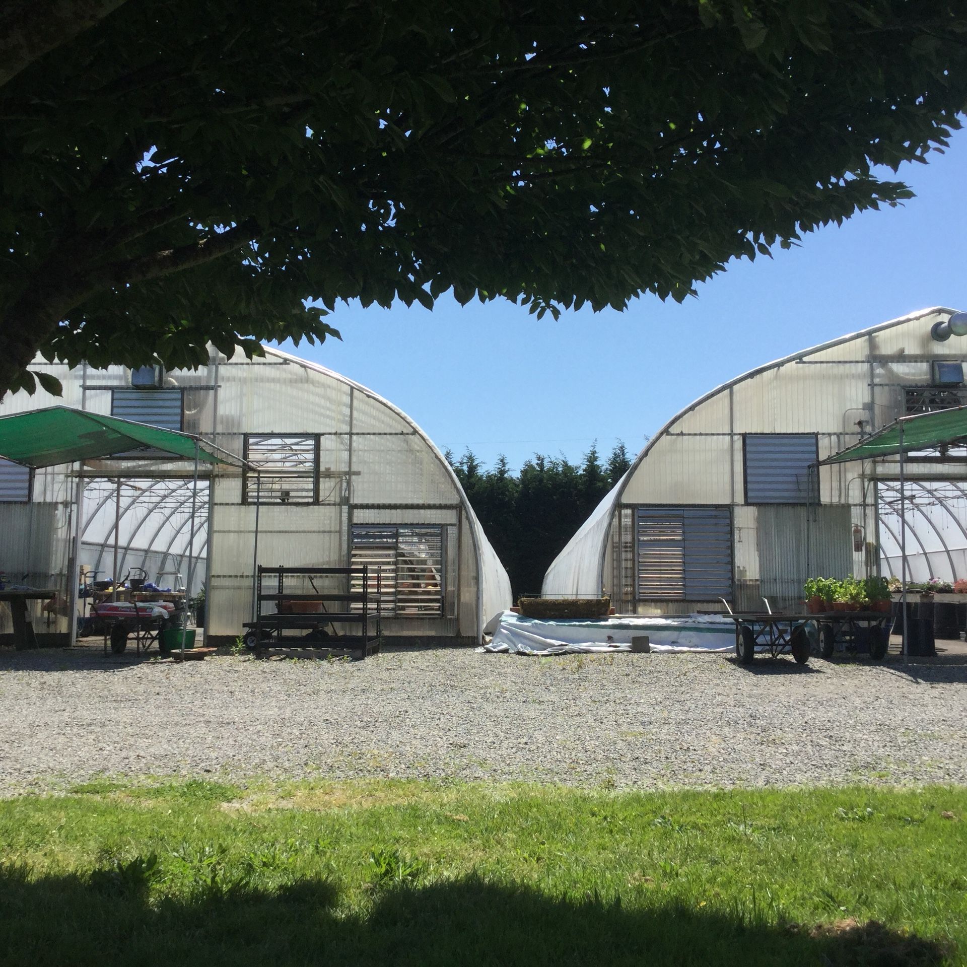 1 Harnois Ovaltech II Commercial Greenhouses 30’ x 150’ Includes all heating and cooling equipment.