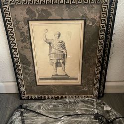 18th Century Etching Of Roman Statue 