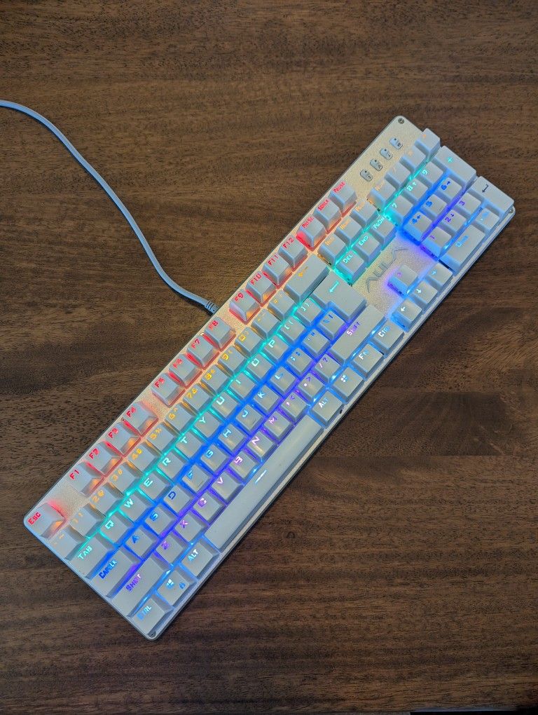 Rainbow Backlit Keyboard White Aula