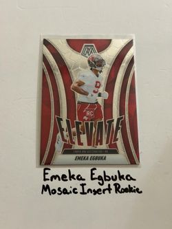 Emeka Egbuka Tampa Bay Buccaneers WR Mosaic Short Print Insert Rookie Card.