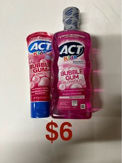 ACT Kids Bubble Gum Blowout Toothpaste & Mouthwash Set