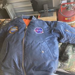 Dark Blue Bomber Jacket Thalia Space
