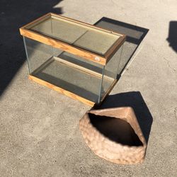Reptile Tank Aquarium plus corner Water Bowl Before larger