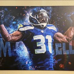 Kam Chancellor Signed Canvas Seahawks Signed