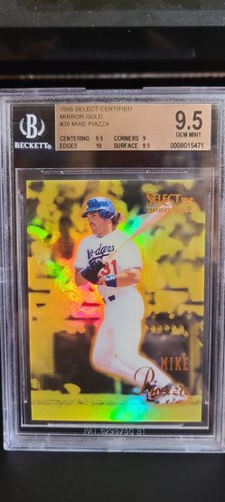 1995 SELECT CERTIFIED MIRROR GOLD #39 Dodgers Mike Piazza Beckett 9.5 -Very Rare