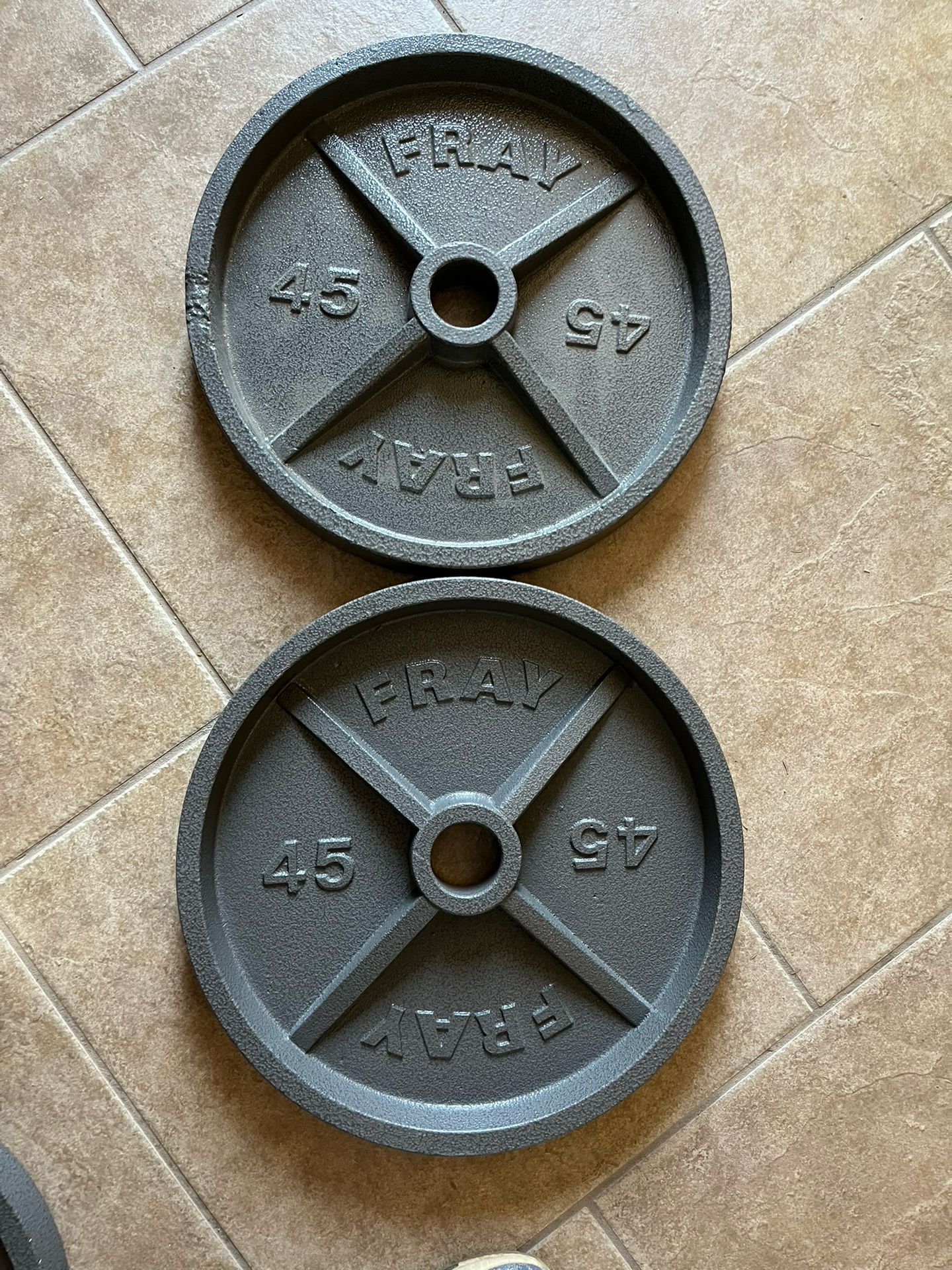 Olympic 45lb Deep Dish Weight Plate Set Fray Fitness