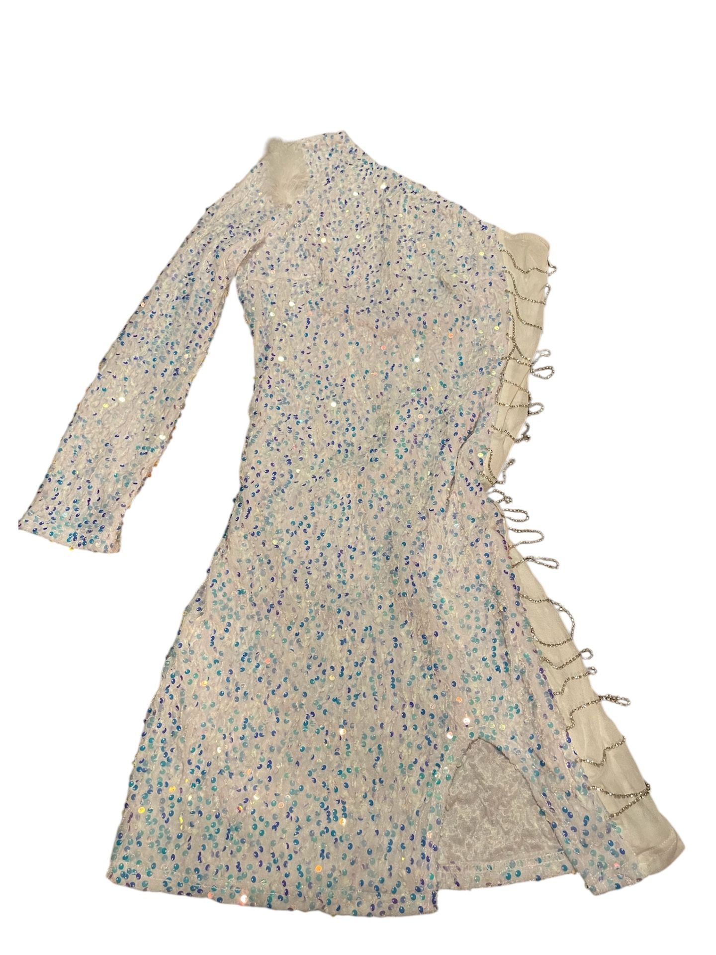 Adorable One Shoulder New Sequin Dress