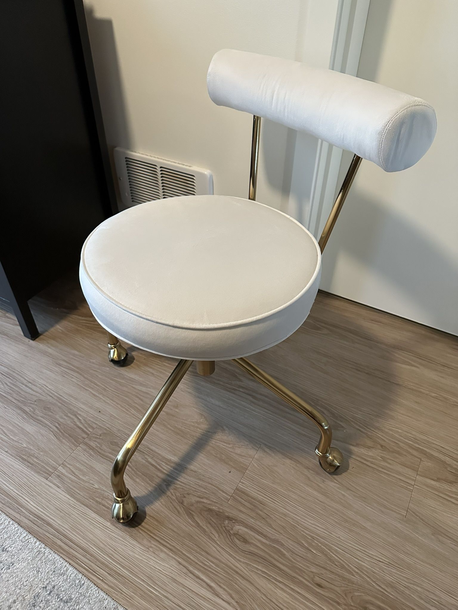 White Velvet Desk Chair