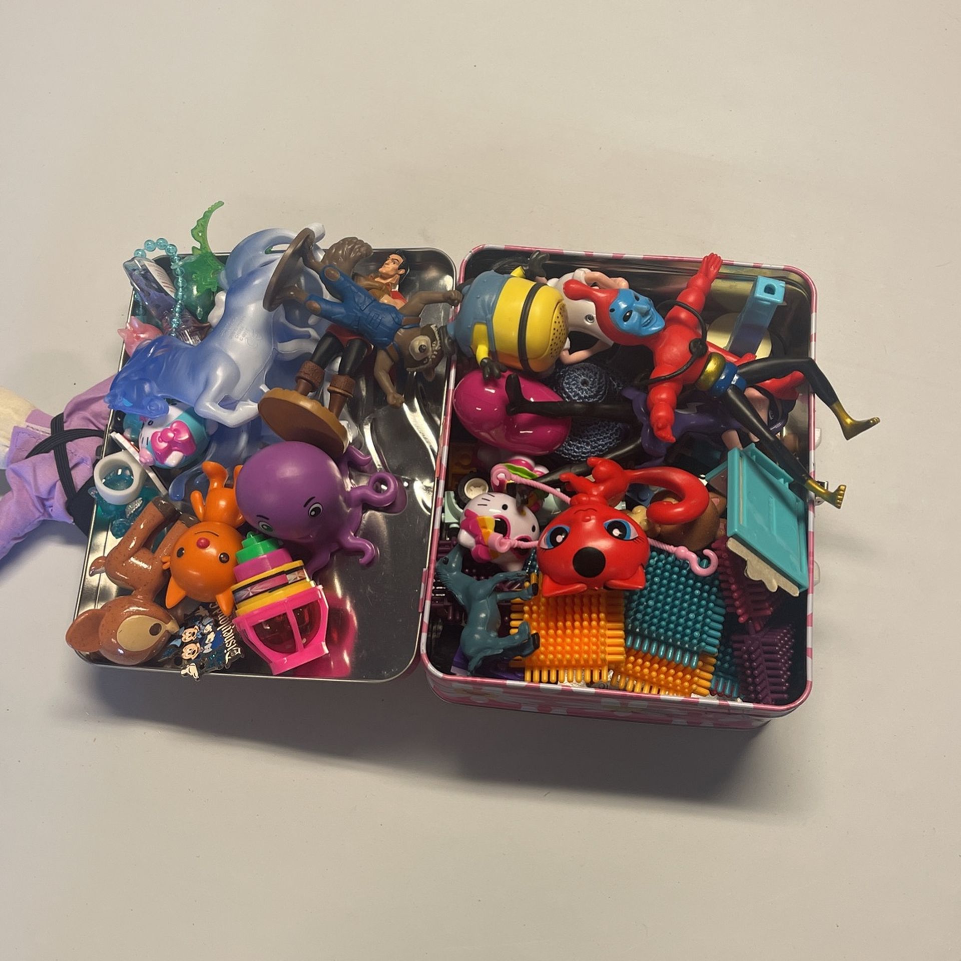 Lunch Box Full Of Toys, Figurines Many Disney