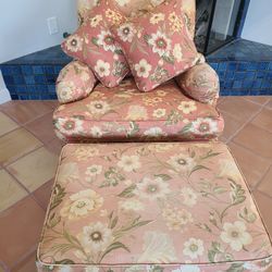 Ethan Allen Chair and Ottoman 