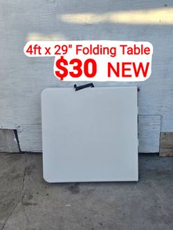 4ft Folding Table White, Compact, Easy To Carry, Heavy Duty, Lightweight For Events, Weddings, Party, Meetings, Work, Patio, Indoor/outdoor