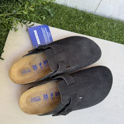 Birkenstock Boston clogs black Suede leather size 36 US 5.5 - 6 NWT No box