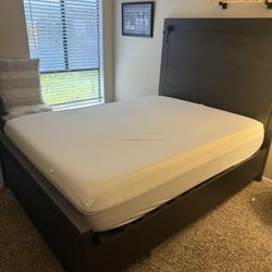 Nectar Queen Mattress + Bob’s Bed Frame w/ USB Headboard – Like New