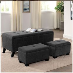 STORAGE BENCH WHIT OTTOMAN NEW IN BOX ☎️ 1714586,2564