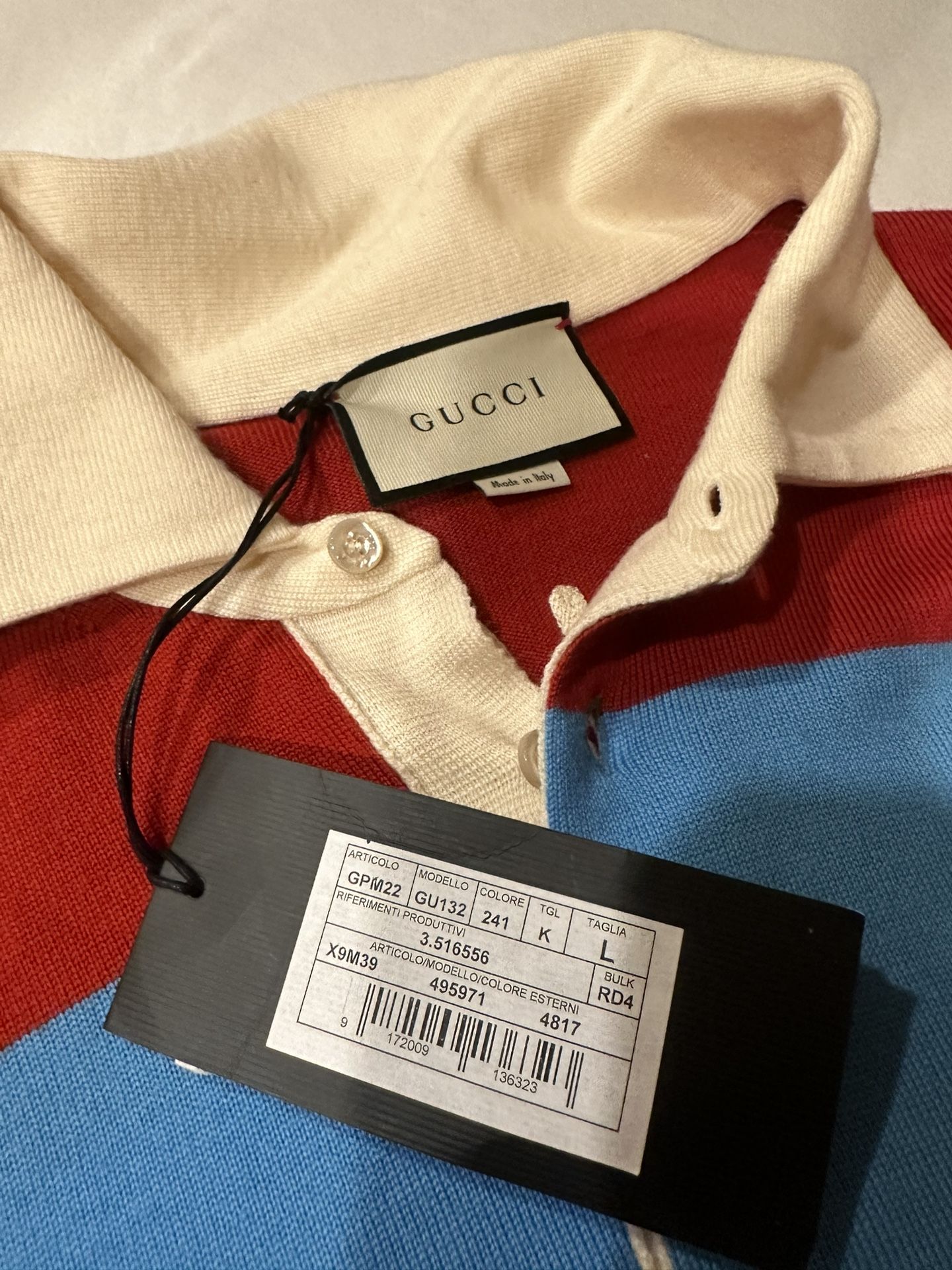 Gucci Thanatos Red And Blue Polo Shirt