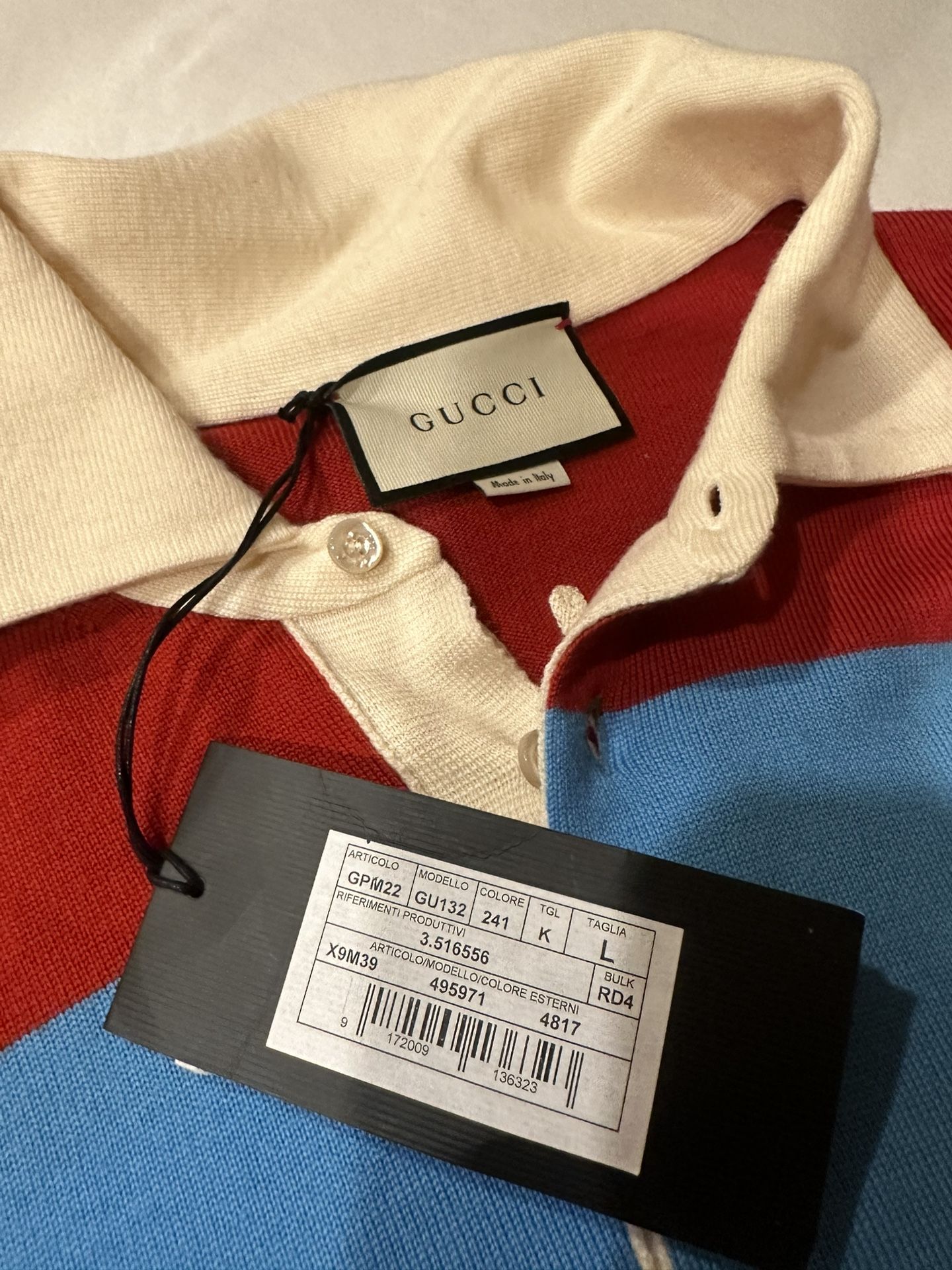 Gucci Thanatos Red And Blue Polo Shirt 