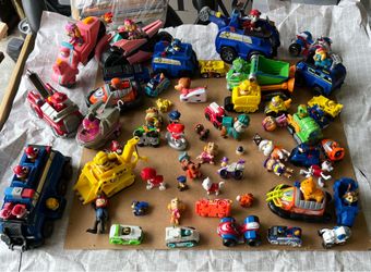 Paw Patrol plastic figures and vehicles