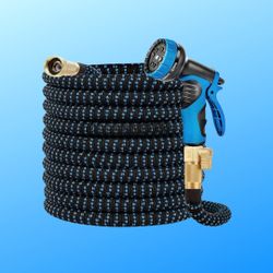 75 ft Expandable Garden Hose featuring 10 Spray Functions and Extra-Strength Fabric