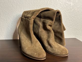 Tan Suede Slouch Boots