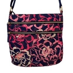 Vera Bradley Floral Design Hipster Crossbody Bag Purse 