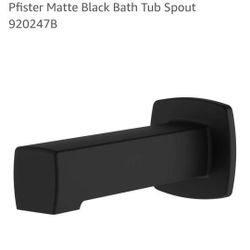 4275: New Pfister Matte Black Bath Tub Spout