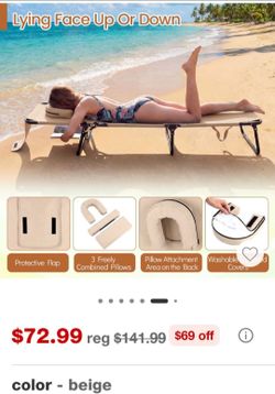 Costway Beach Chaise Lounge Chair