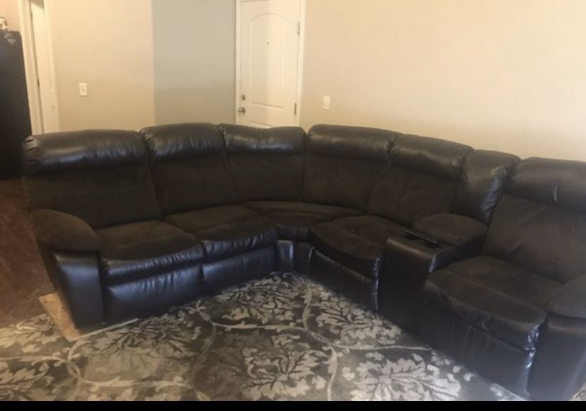 Leather sectional