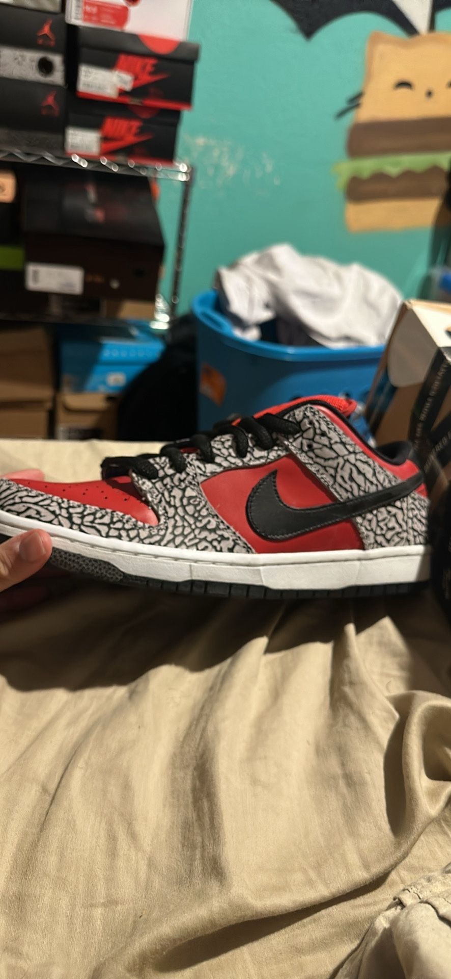 Ds Nike Sb Dunk Low Supreme Red Sz 10.5
