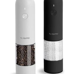 New Electric Salt and Pepper Grinder Set, USB Rechargeable