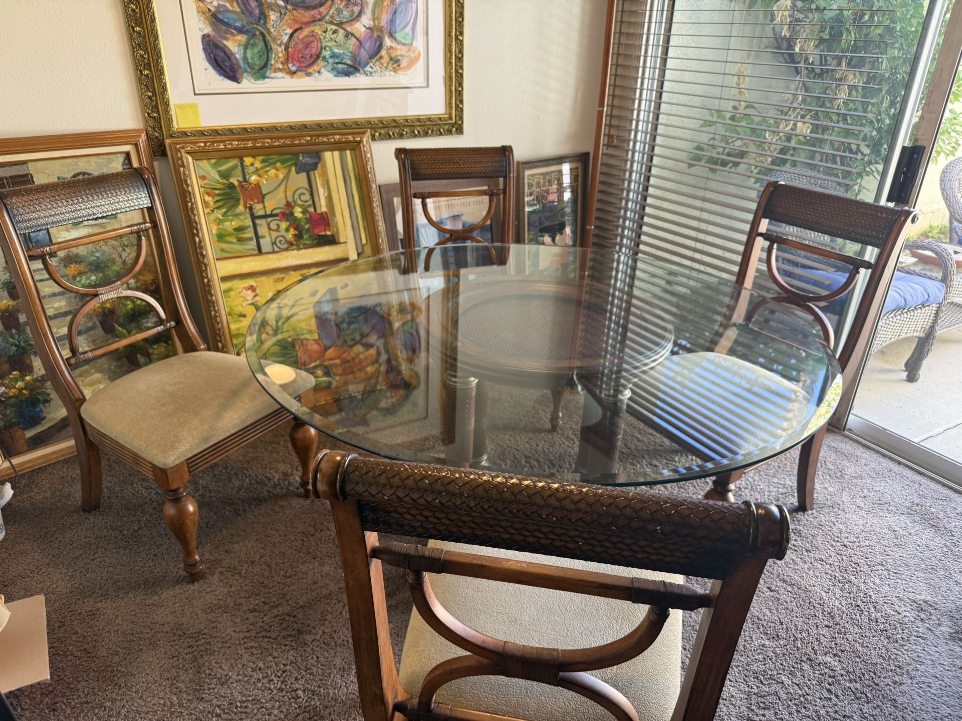Beautiful Glass Top Dining Table With 6 Chairs