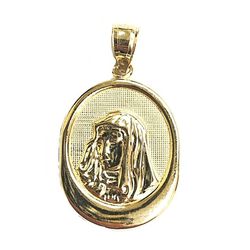 Beautiful virgin Mary religious pendant 14K REAL YELLOW GOLD.