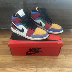 VNDS Jordan 1 Mid x Blue The Great Fearless Size 10 W/ Box CU2805-100 Authentic
