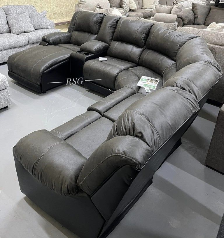 Nantahala Costumize Reclining Sectional Couch W Chaise Set 🌟 Fast Delivery ⭐$39 Down Payment with Financing ⭐ 90 Days same as cash