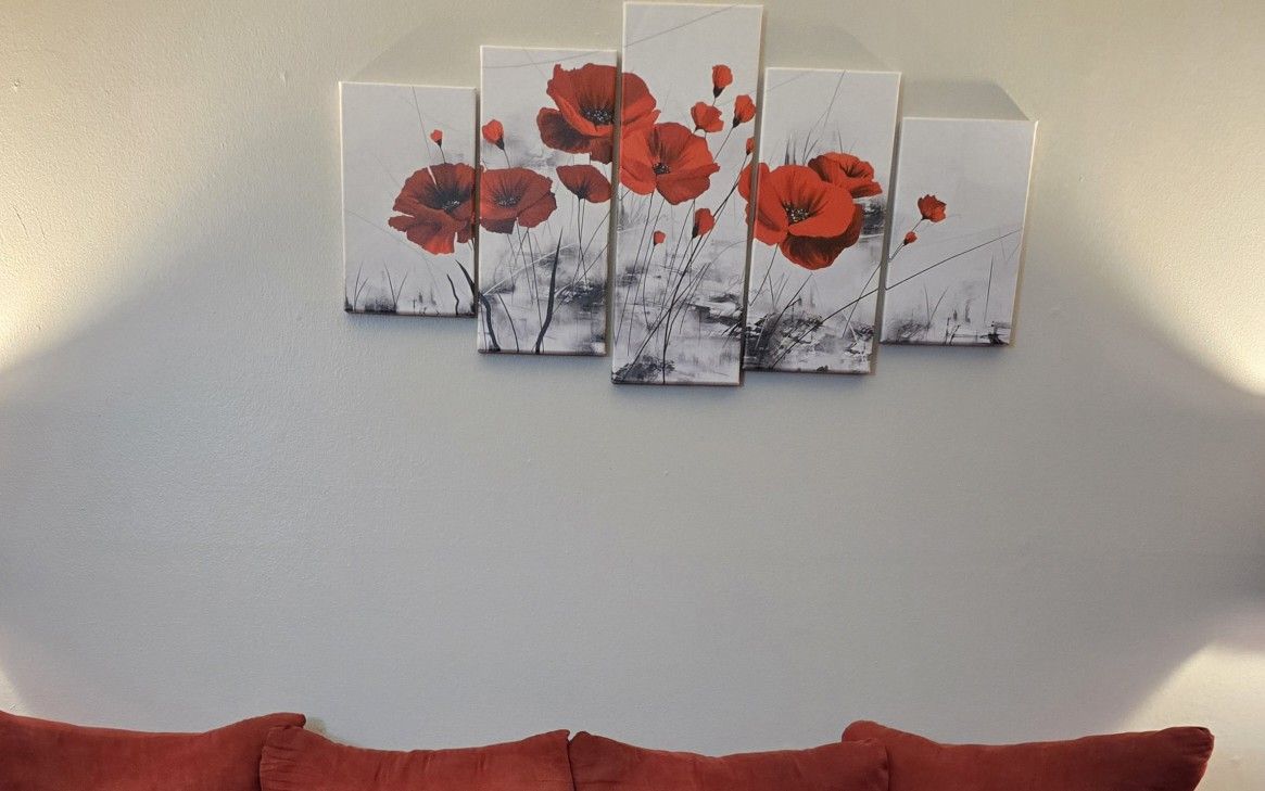 Red Poppy Flowers Canvas Print Wall Art Decor