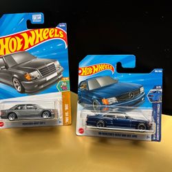 LOT OF 2 - HOT WHEELS  '89 MERCEDES-BENZ 560 SEC AMG & Benz 500 E