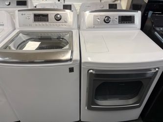 LG top-load washer + LG front-load dryer set