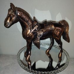 Vintage,Cast Metal, Horse Figure, bronze Toned,Mint Condition.