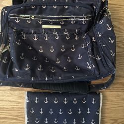 Ju-Ju-Be Nautical Diaper Bag With Diaper Mat 