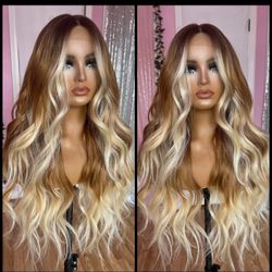 Human Hair Blended Lace Front Wig 
