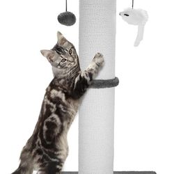 Tall Indoor Cat Scratcher Post Hanging Ball Mice Heavy Duty