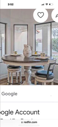 Solid Wood Round Kitchen Table And Barstool Chairs