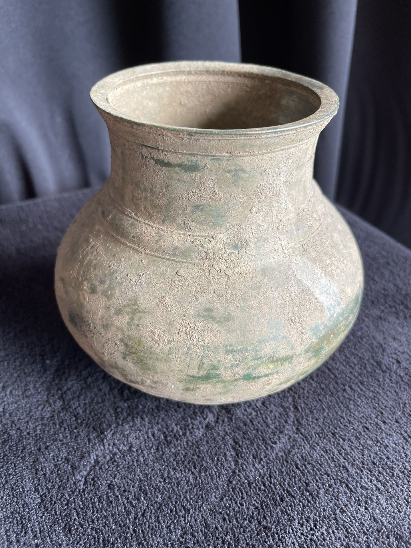Antique Chinese Han Dynasty Terracotta Brass Vessel 