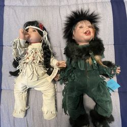 Porcelain Native American Dolls
