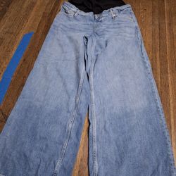 Gap Wide Leg Maternity Jeans - Light Blue