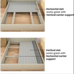 BRAND NEW 
Mayton, 0.75-Inch Vertical Mattress Support Wooden Bunkie Board/Bed Slats with Cover, Queen, Grey