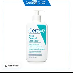 CeraVe Acne Control Cleanser – 2% Salicylic Acid Face Wash, 12 fl oz