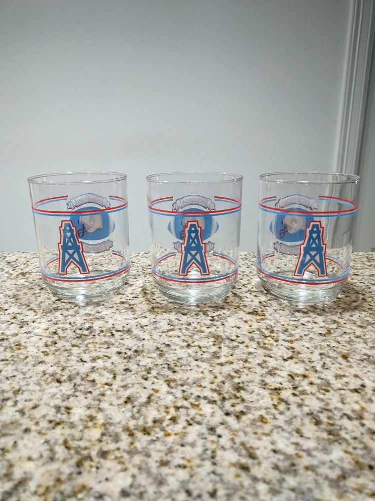 Vintage Houston Oilers Glasses